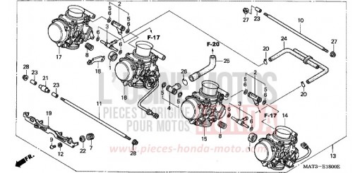 CARBURETOR (ASSY.) CBR1100XXW de 1998